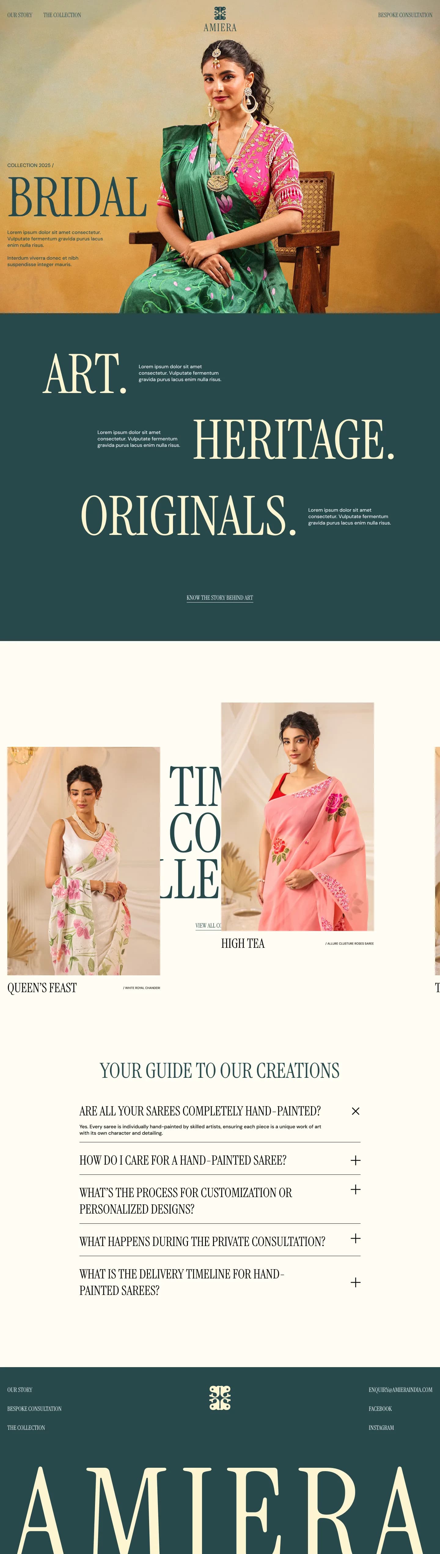 Amiera India: Homepage